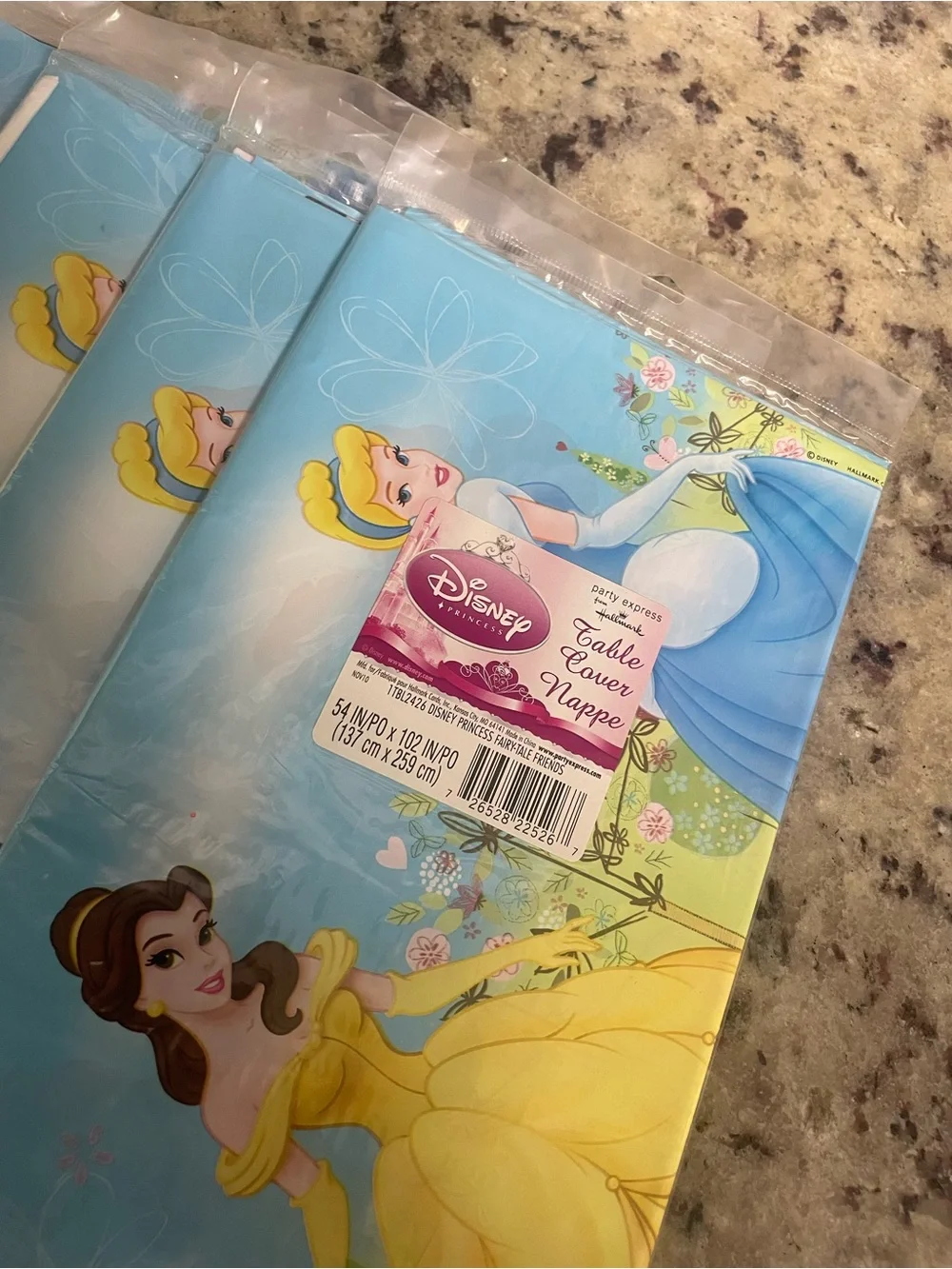 New Disney Princess plastic tablecloths set of 10 table covers part Belle cinder